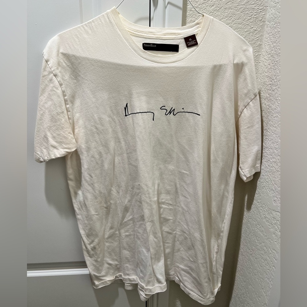 Vintage Perry Ellis Signature T Shirt Men’s XL - White